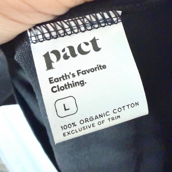 Pact Black Organic Cotton 3/4 Length Sleeve Dress L - Picture 3 of 4